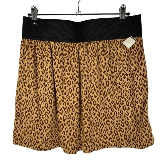 Say What Brown & Black Leopard Print Y2K Knit Mini Skirt L - Picture 1 of 2